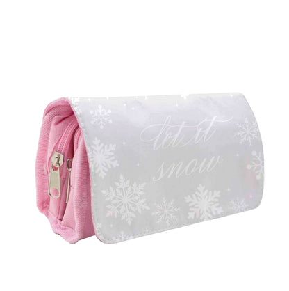 Let It Snow Christmas Pattern Pencil Case