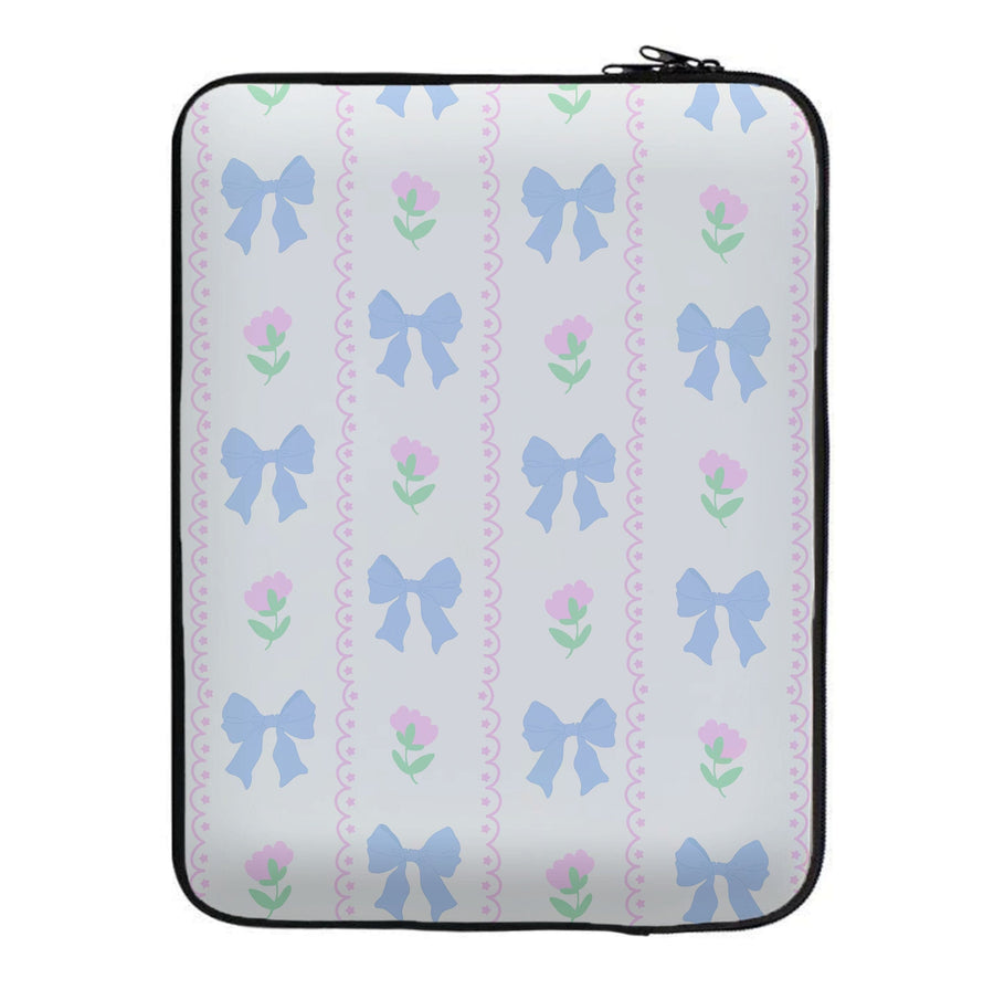 Pink Bows Pattern - Clean Girl Aesthetic Laptop Sleeve