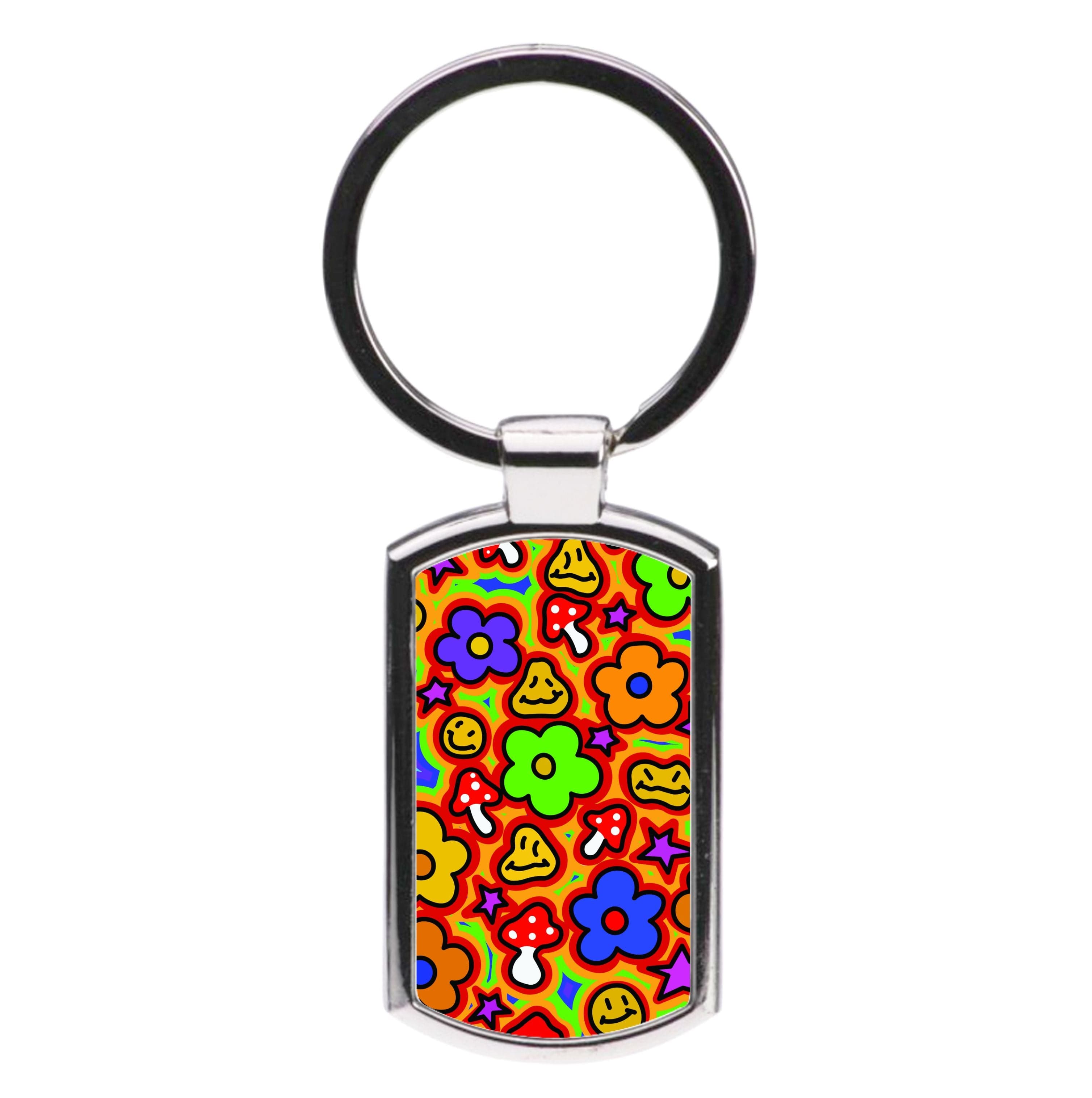 Rainbow Trip - Trippy Patterns Luxury Keyring