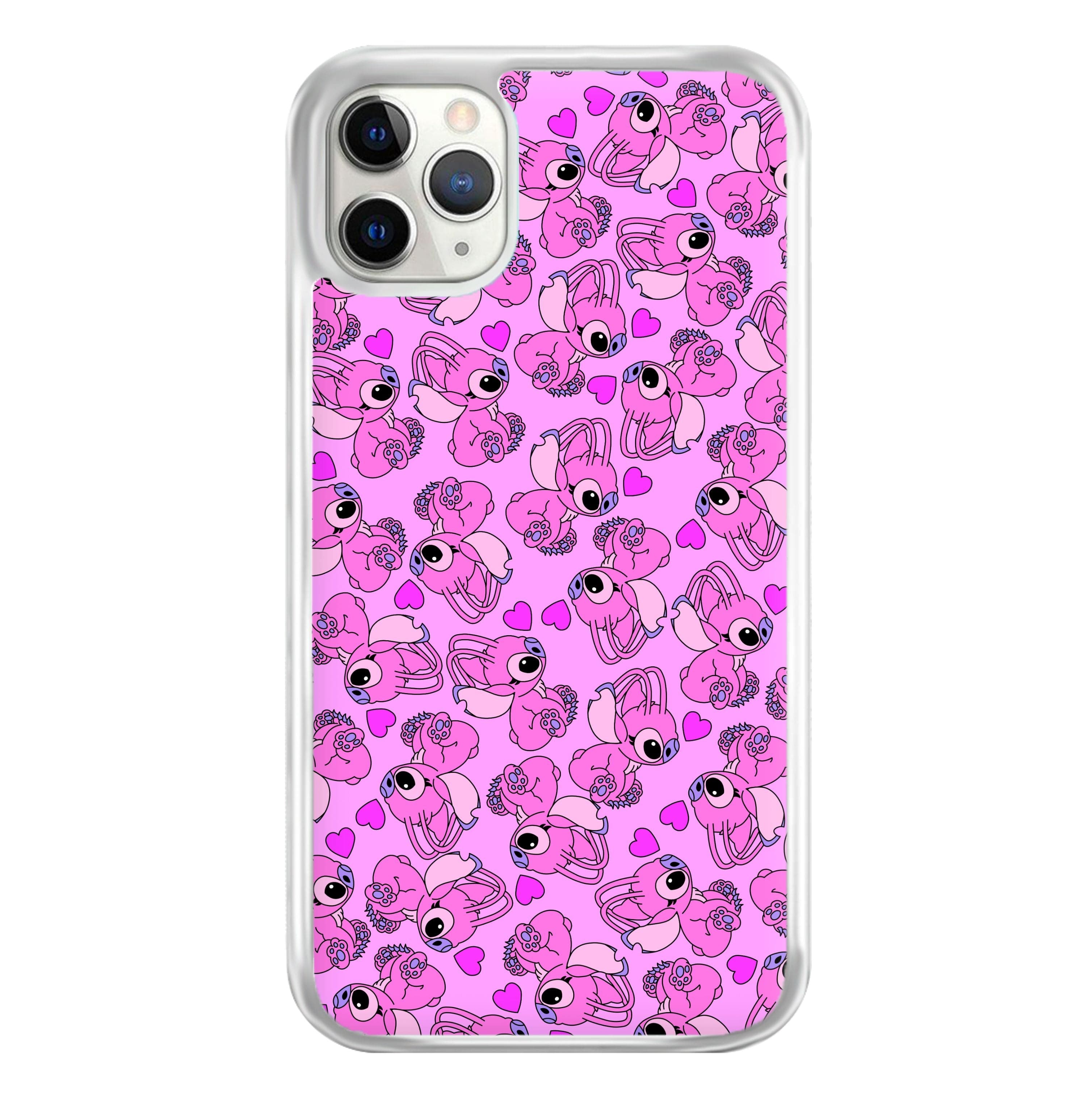 Love Heart Pattern - Pink Alien Phone Case