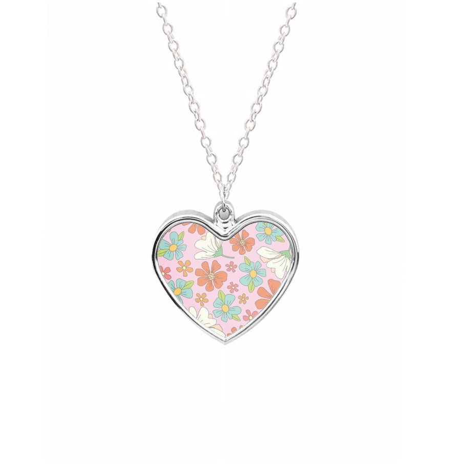 Pink Flower Pattern - Mothers Day Necklace