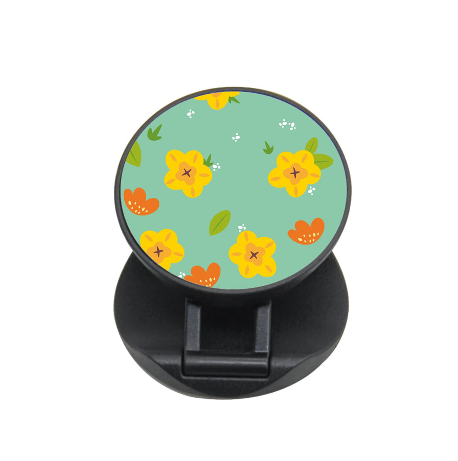 Yellow And Orange Pattern - Floral FunGrip