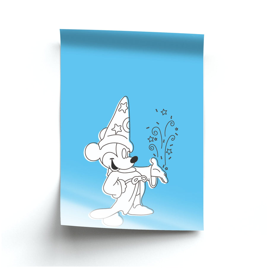Wizard Mickey Blue Poster