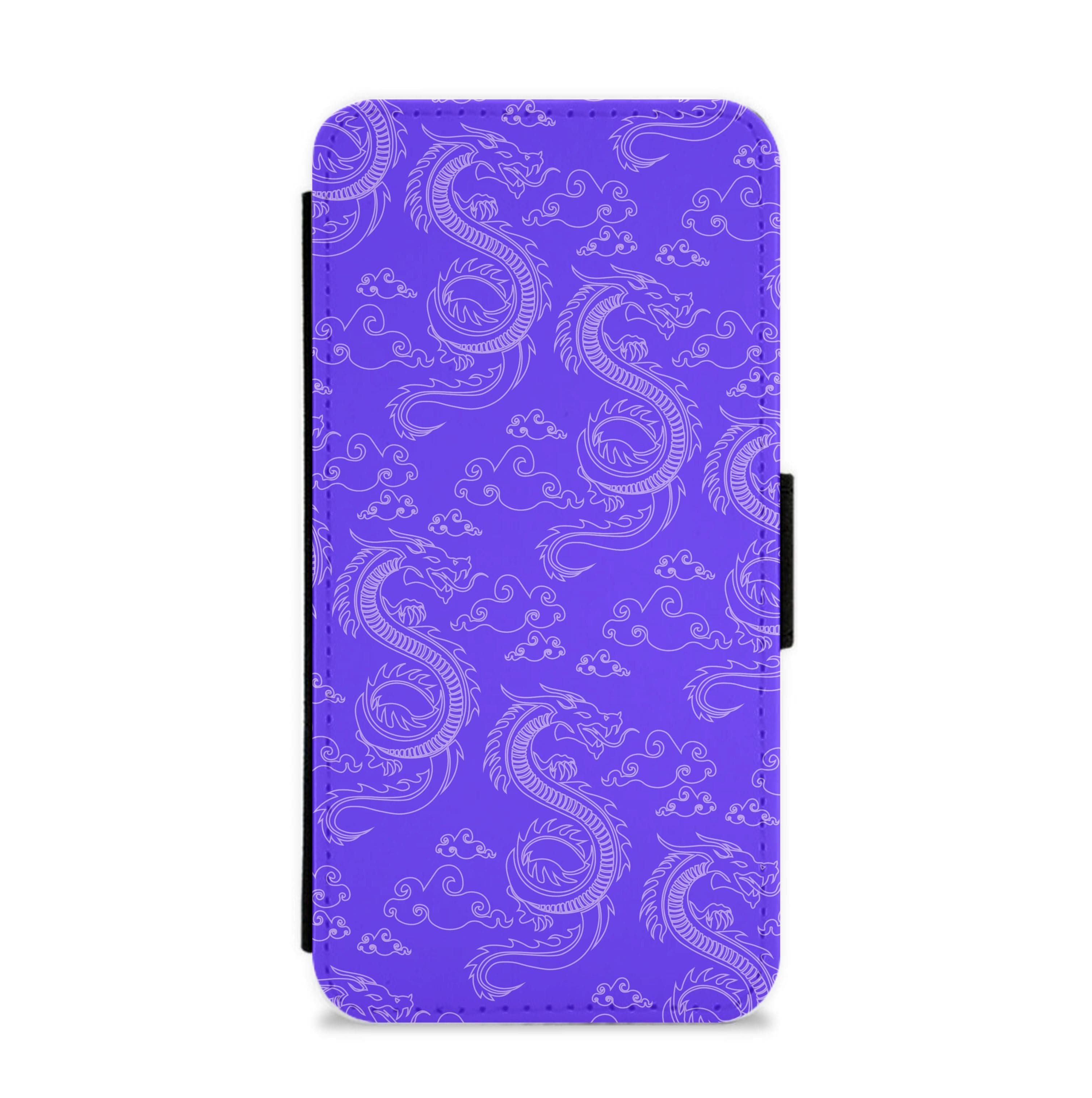 Purple Dragon Pattern Flip / Wallet Phone Case