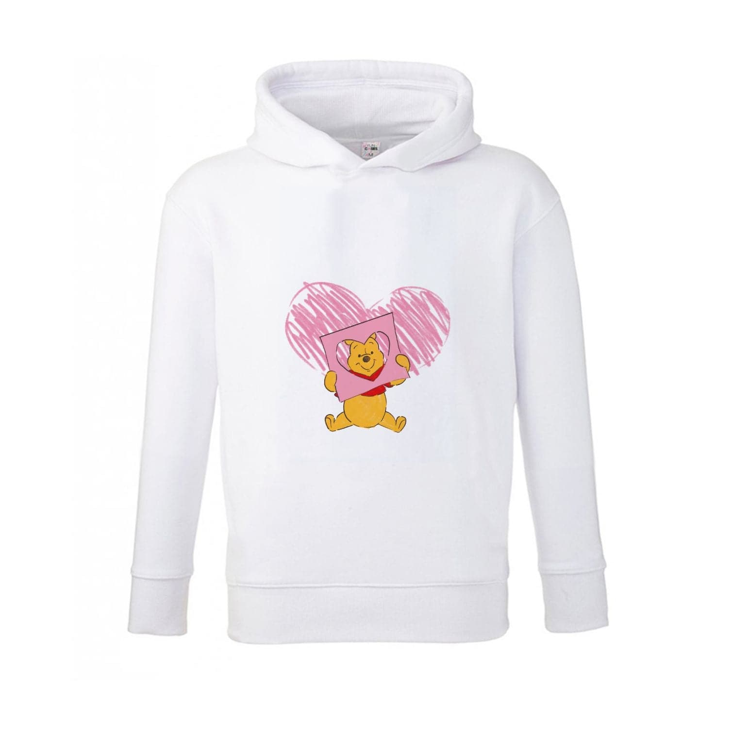 Pooh Heart Drawing Valentine's Kids Hoodie