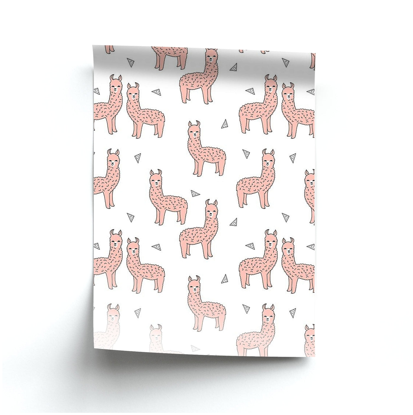 Pale Pink Alpaca Pattern Poster