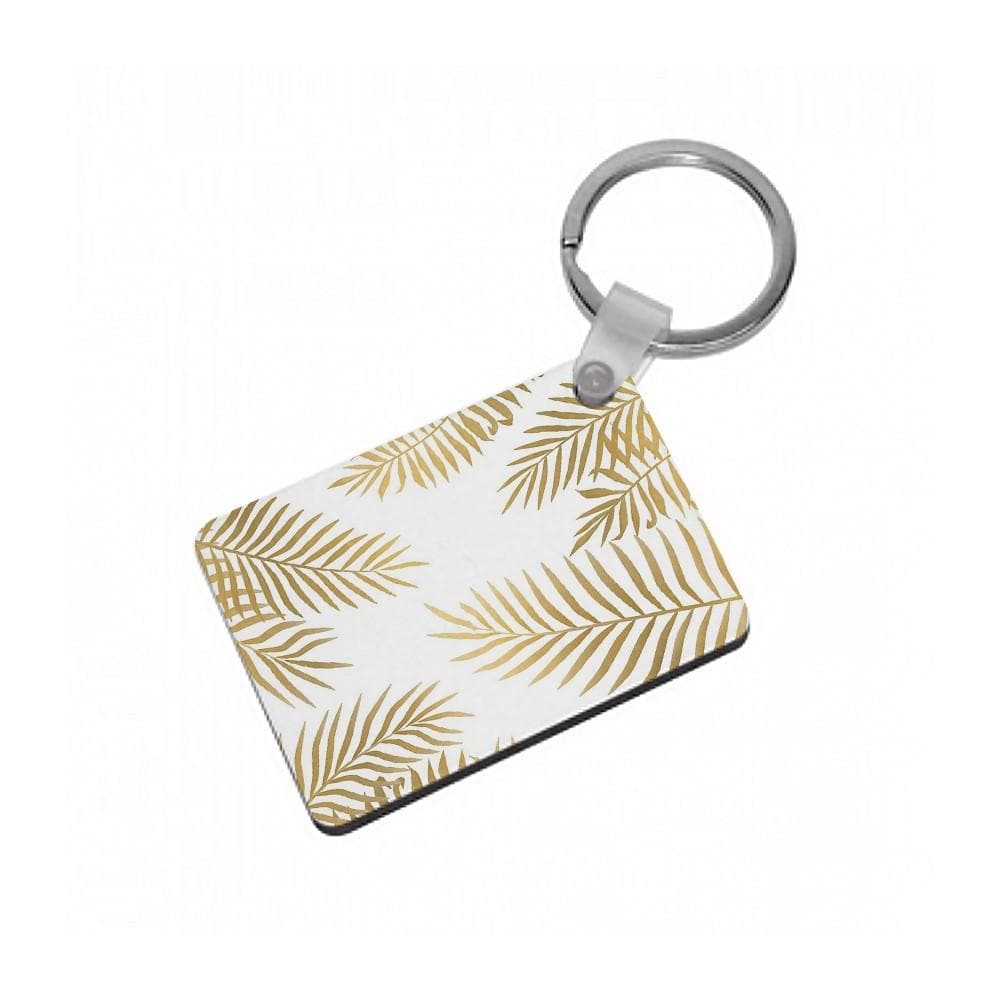 Gold Palm Leaf Pattern Keyring