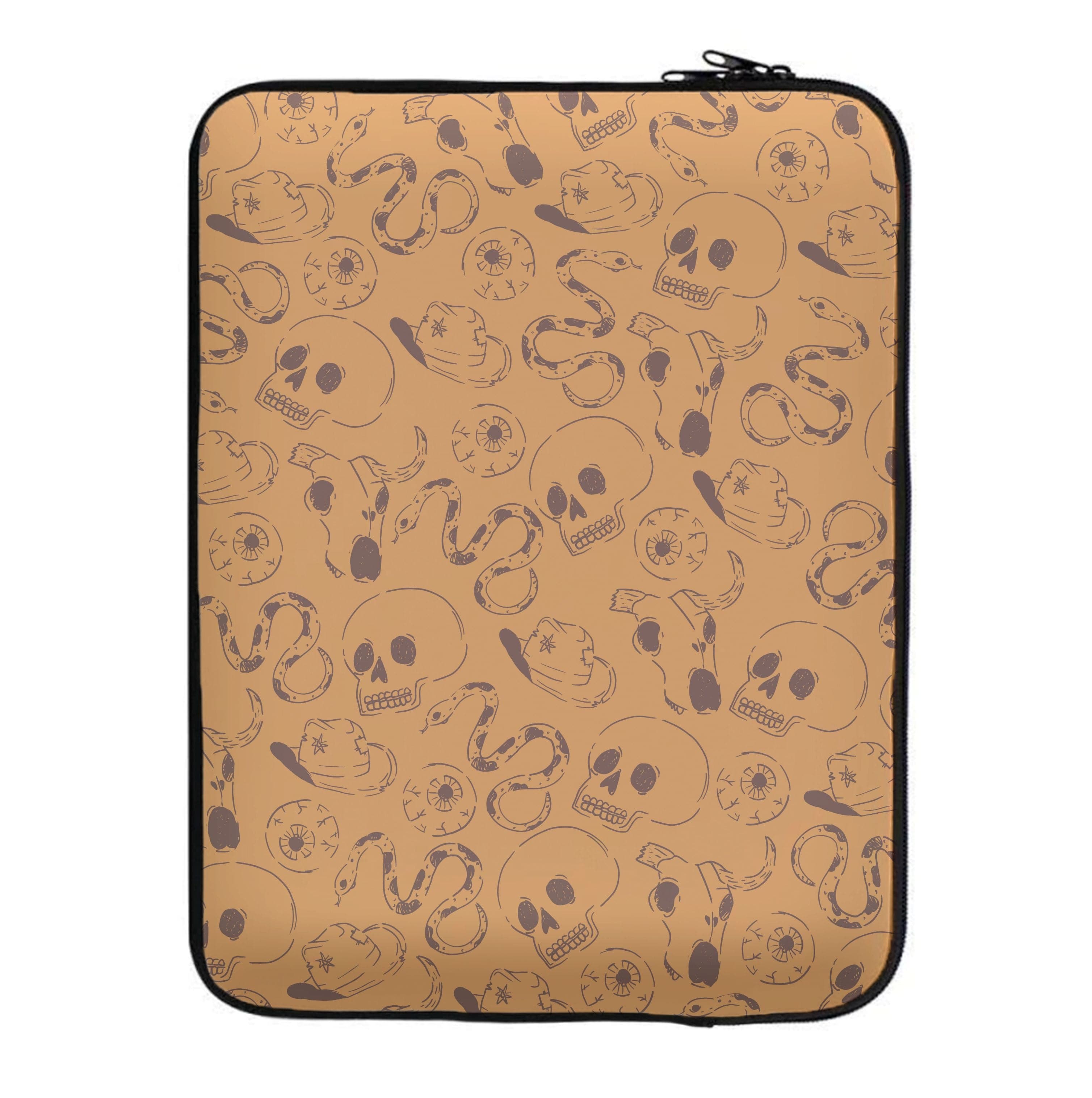 Orange Snakes And Skulls - Western  Laptop Sleeve