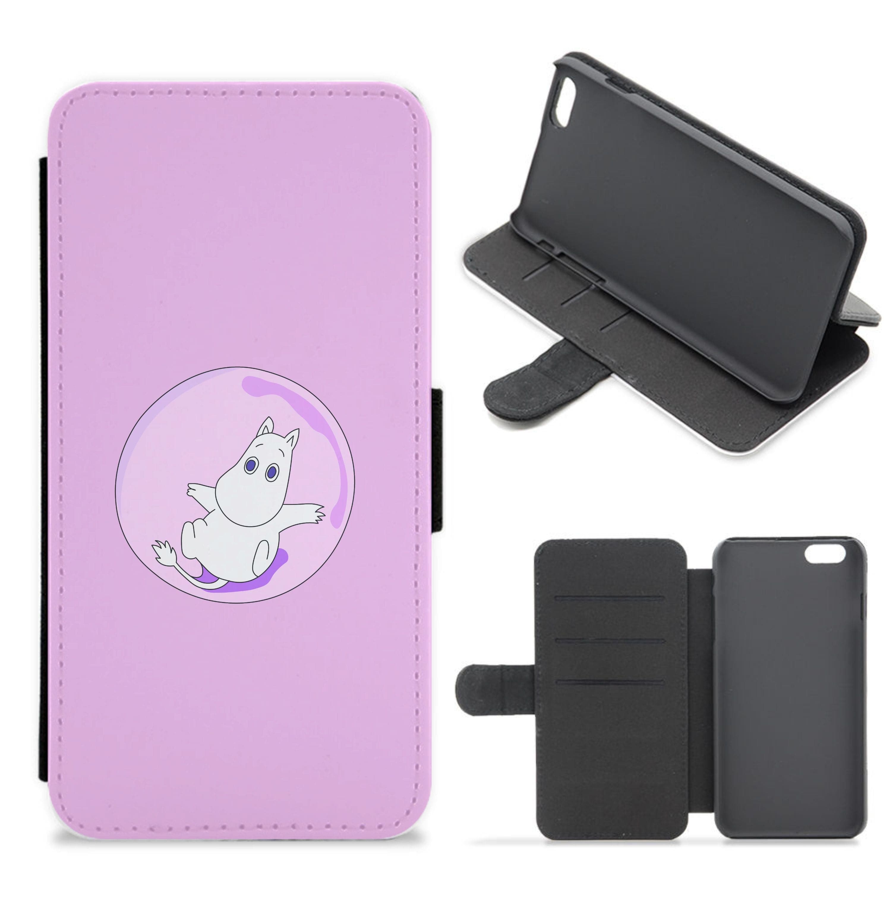 Moomin In A Pink Bubble  Flip / Wallet Phone Case