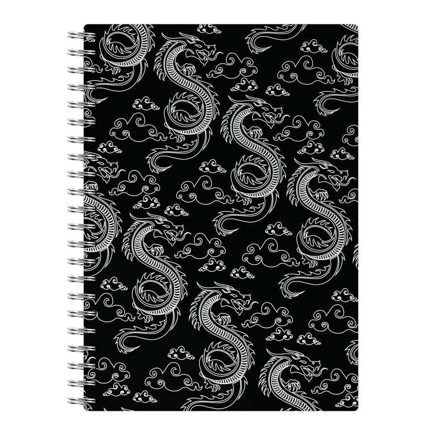 Black And White Dragon Pattern Notebook