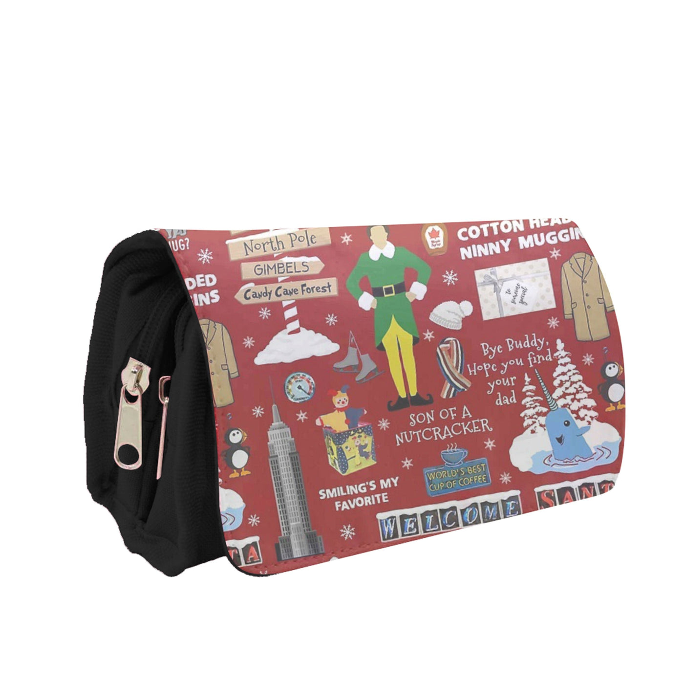 Red Buddy The Elf Pattern Pencil Case