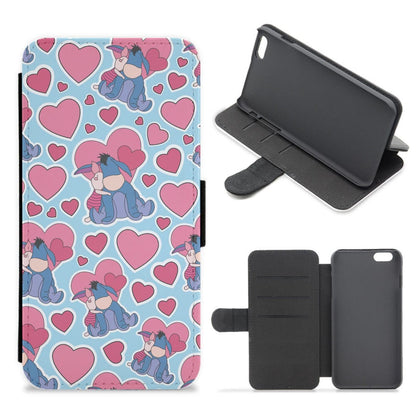 Donkey and Pig Pattern Valentine's Flip / Wallet Phone Case