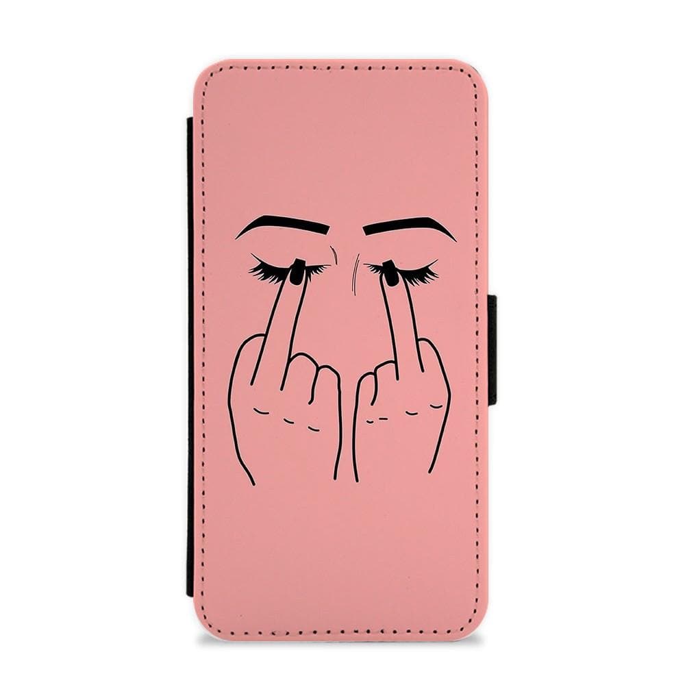 Middle Finger Eyes Flip / Wallet Phone Case - Fun Cases