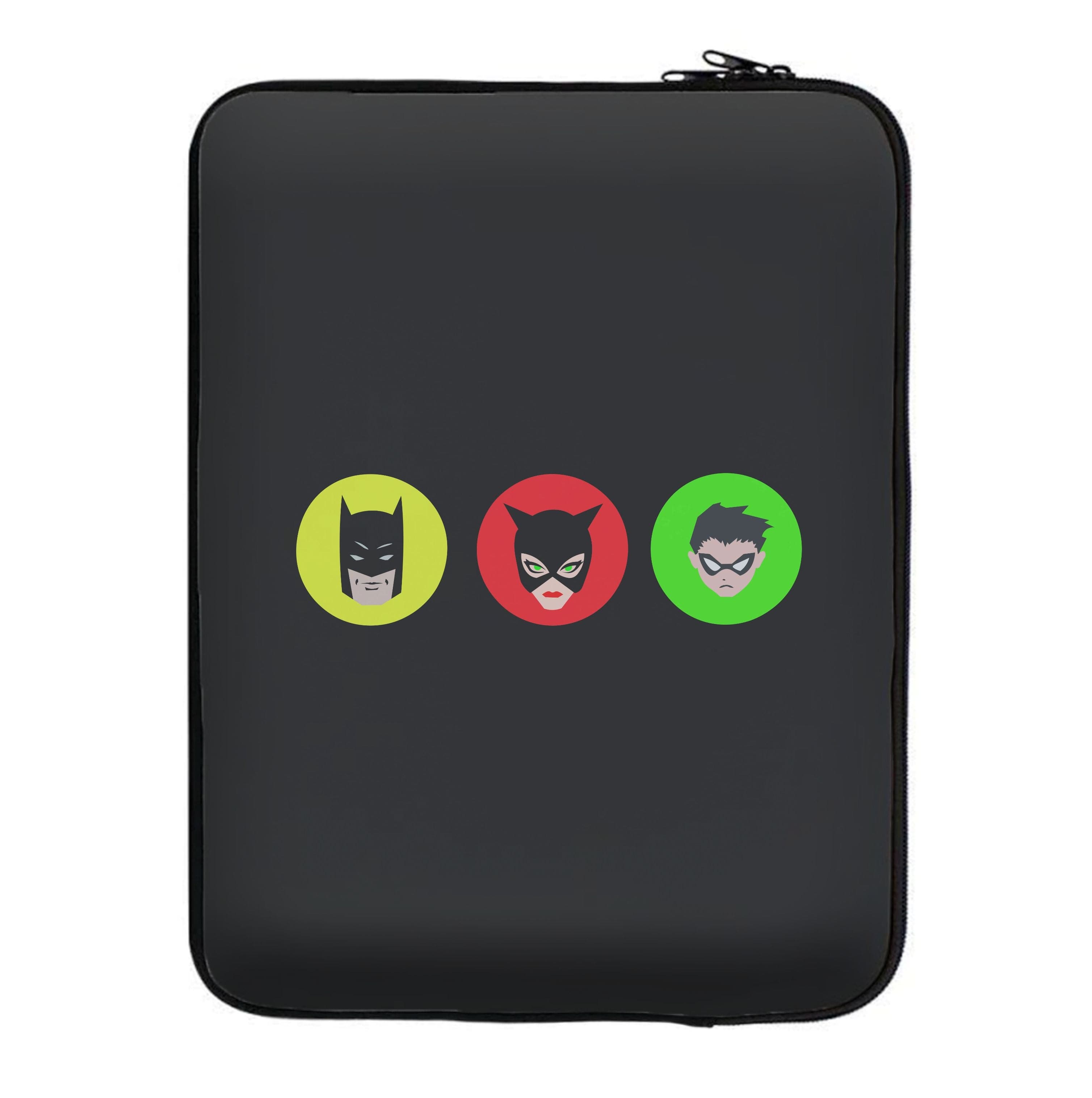 Bat Superhero, Cat Superhero & Superhero Sidekick Laptop Sleeve