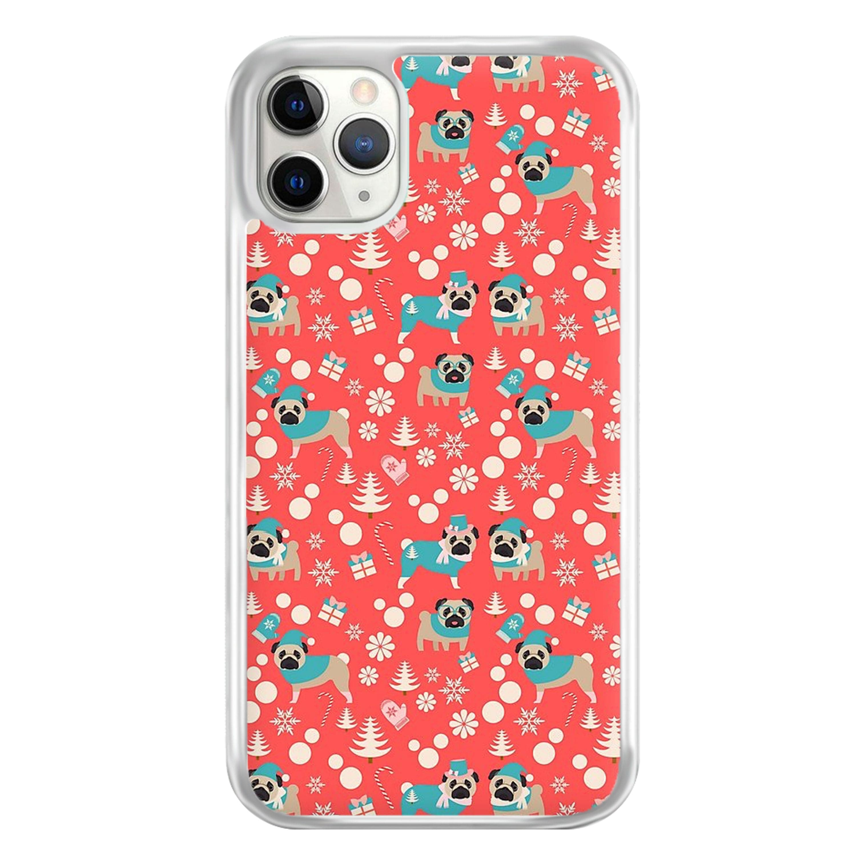 Christmas Pug Pattern Phone Case