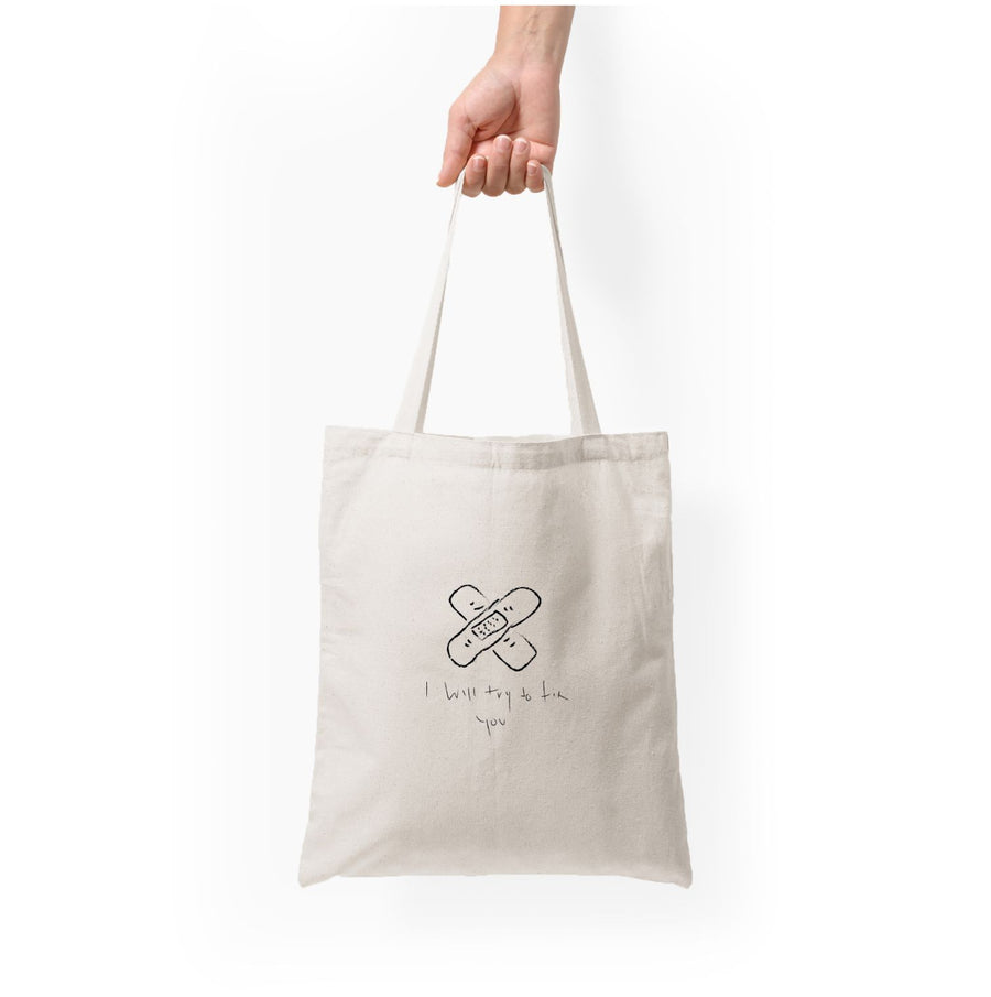 I Will Try To Fix You - White Coldplay Tote Bag
