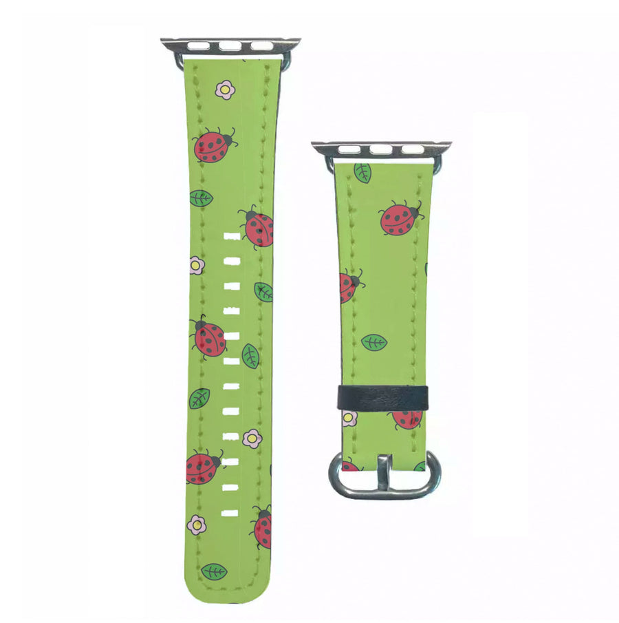 Ladybugs And Flowers - Spring Patterns Apple Watch Strap