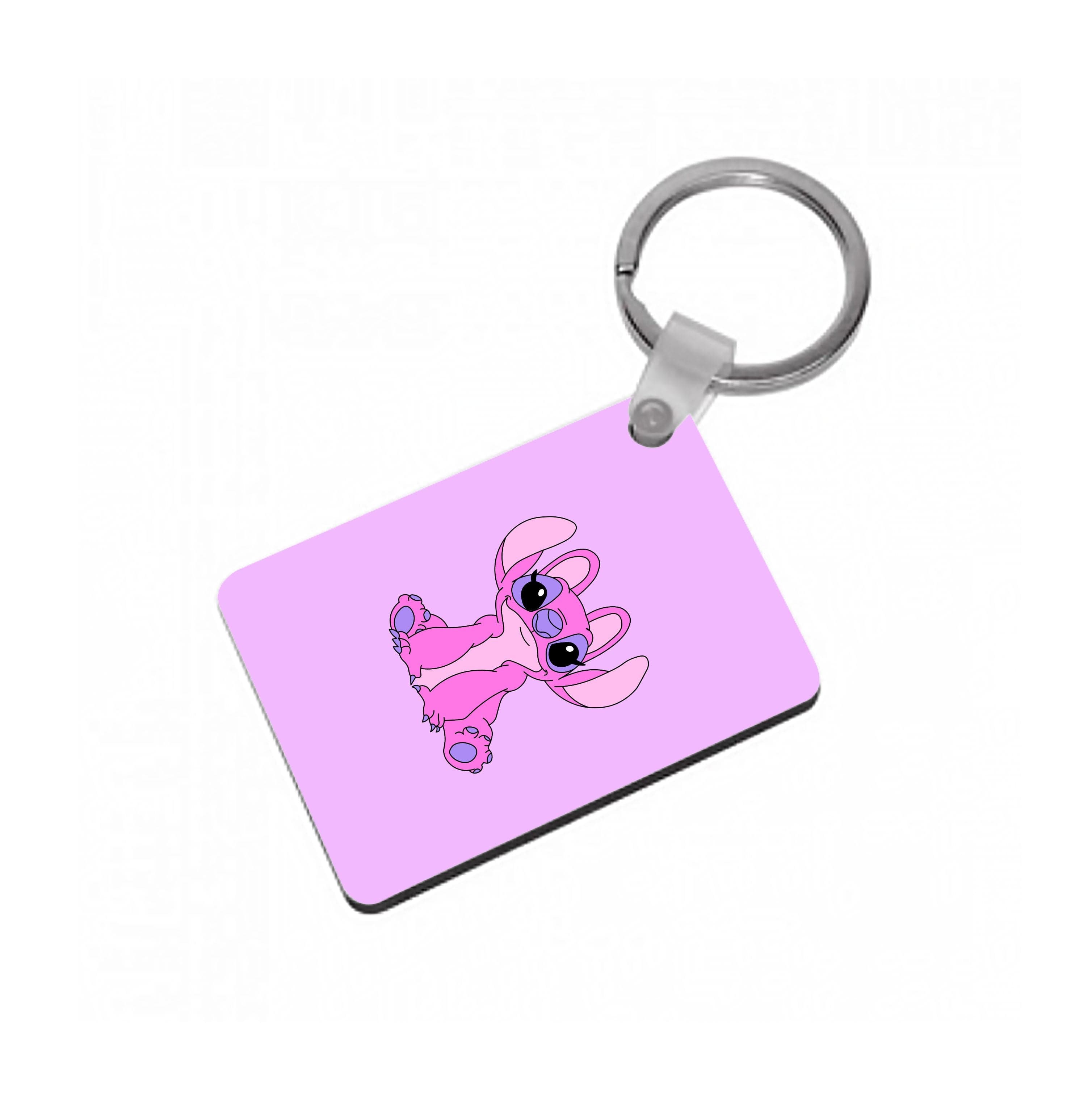 Sitting Down - Pink Alien Keyring