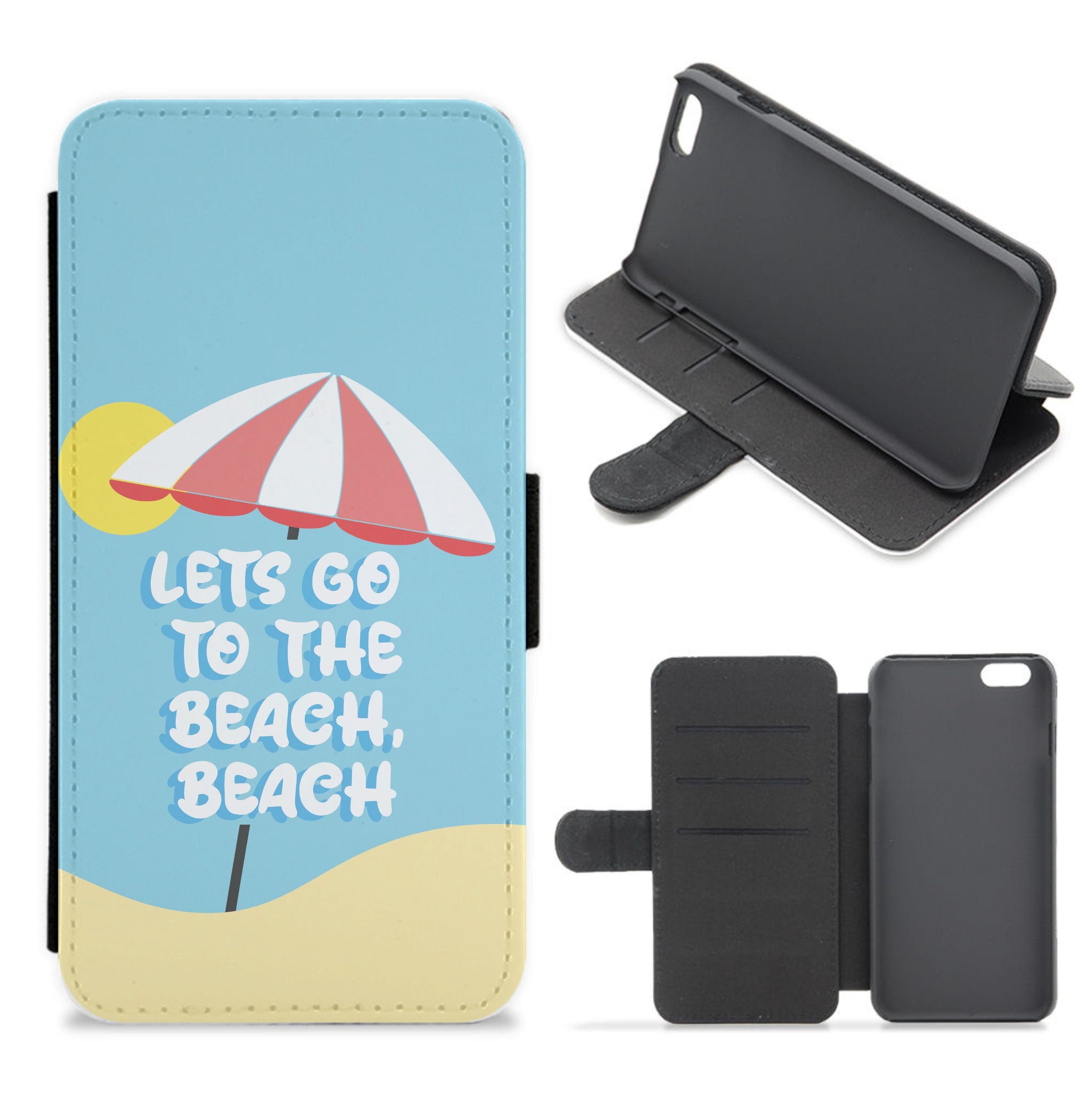 Lets Go To The Beach - Summer Quotes Flip / Wallet Phone Case