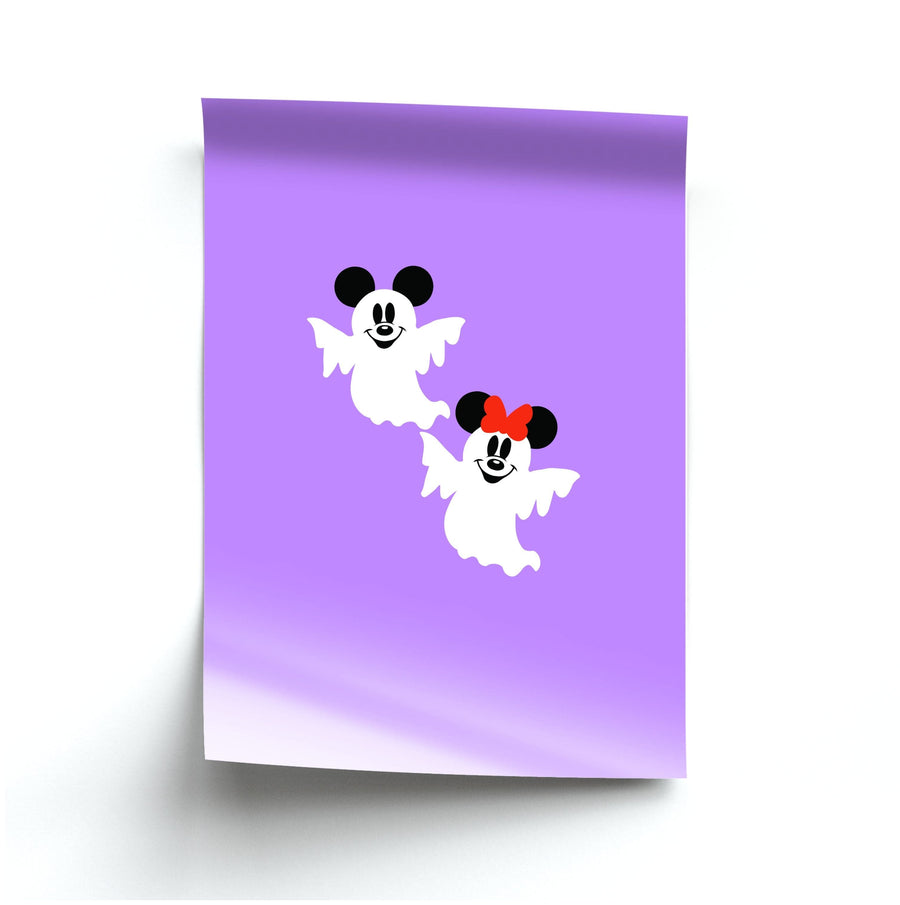Mickey And Minnie Mouse Ghost - Disney Halloween Poster