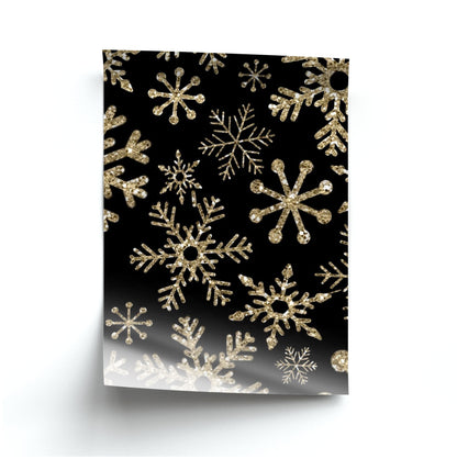 Gold Snowflake Pattern Poster