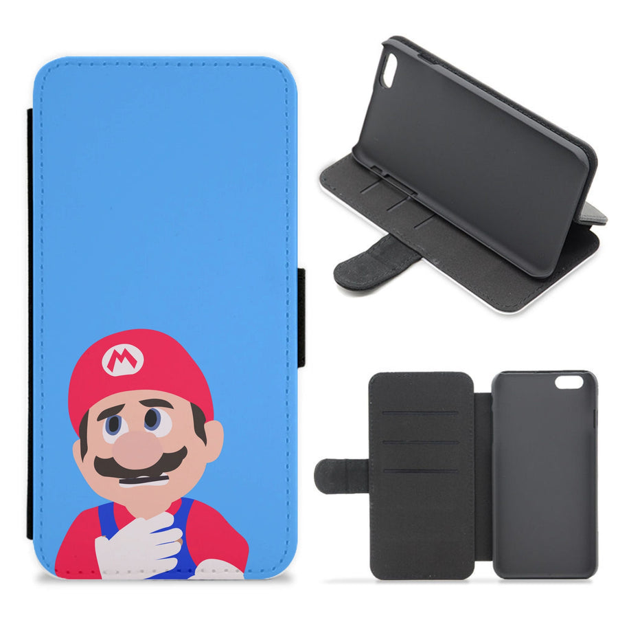 Worried Mario - The Super Mario Bros Flip / Wallet Phone Case