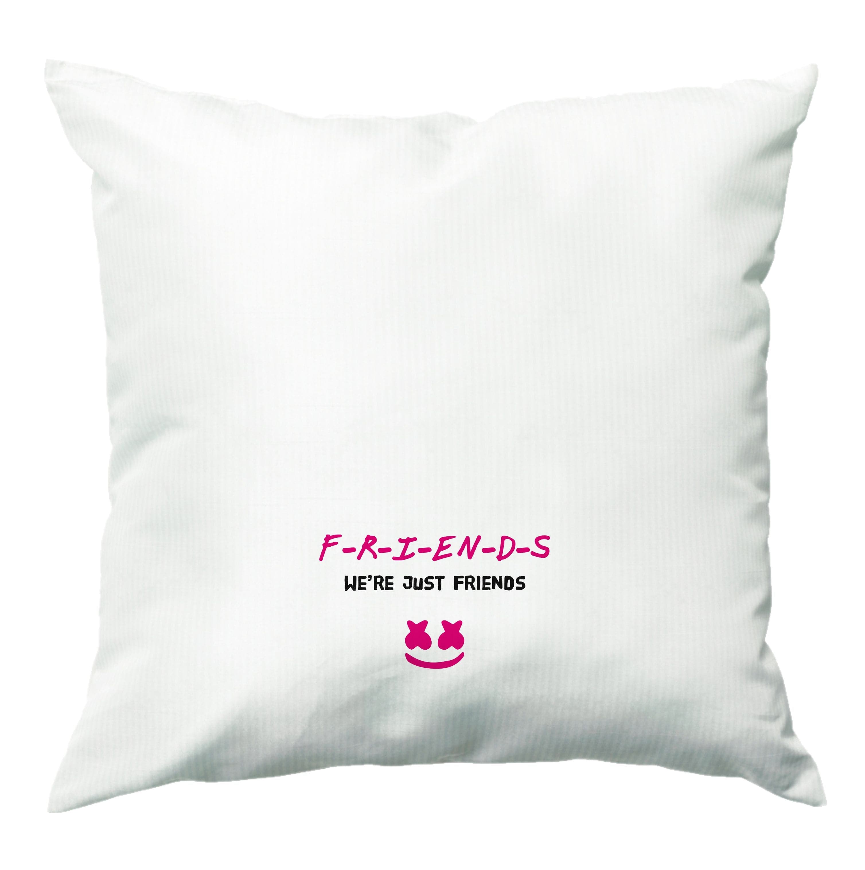 We're Just Friends - White Helmet DJ Cushion