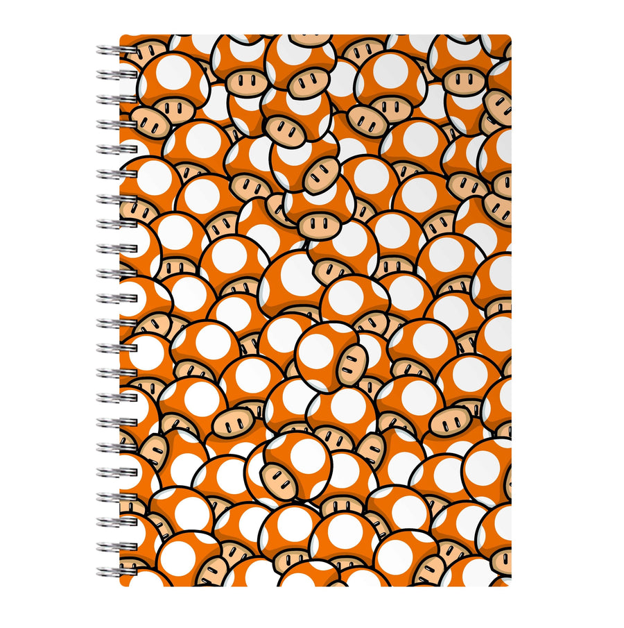 Mushroom Pattern - Orange Notebook