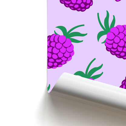 Rasberries - Fruit Patterns Poster