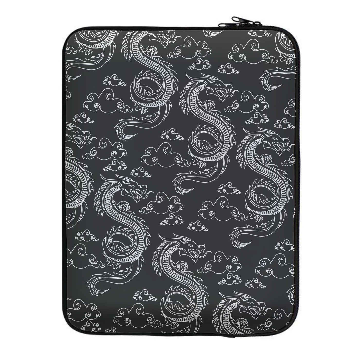 Black And White Dragon Pattern Laptop Sleeve