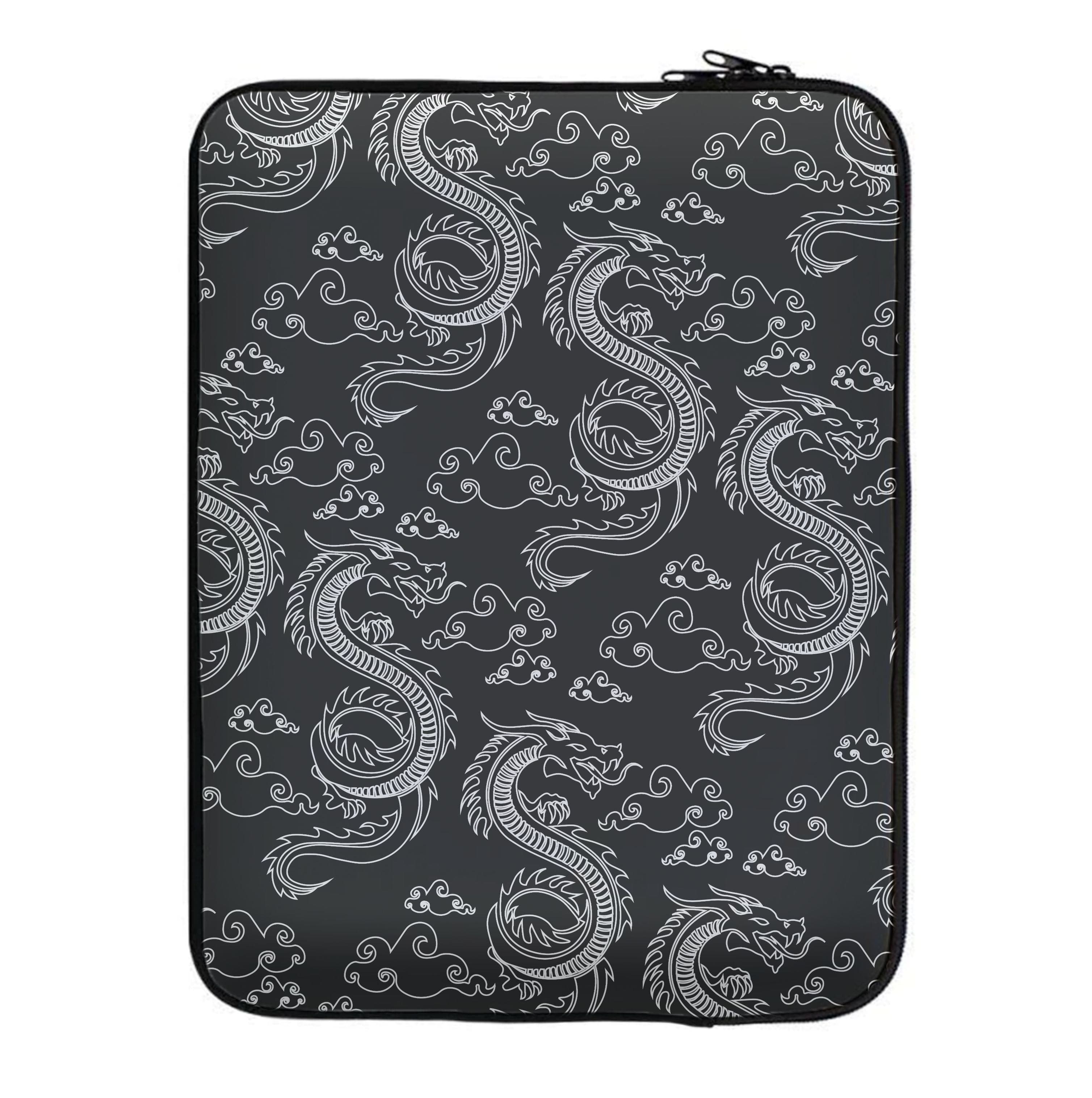 Black And White Dragon Pattern Laptop Sleeve