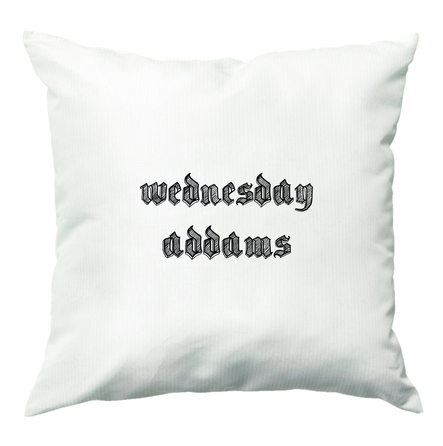Wednesday Adams Typogrophy  Cushion