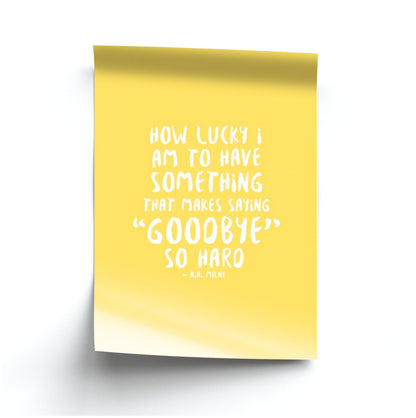 How Lucky I Am - Winnie Poster