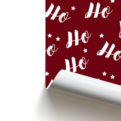 Ho Ho Ho Christmas Pattern Poster