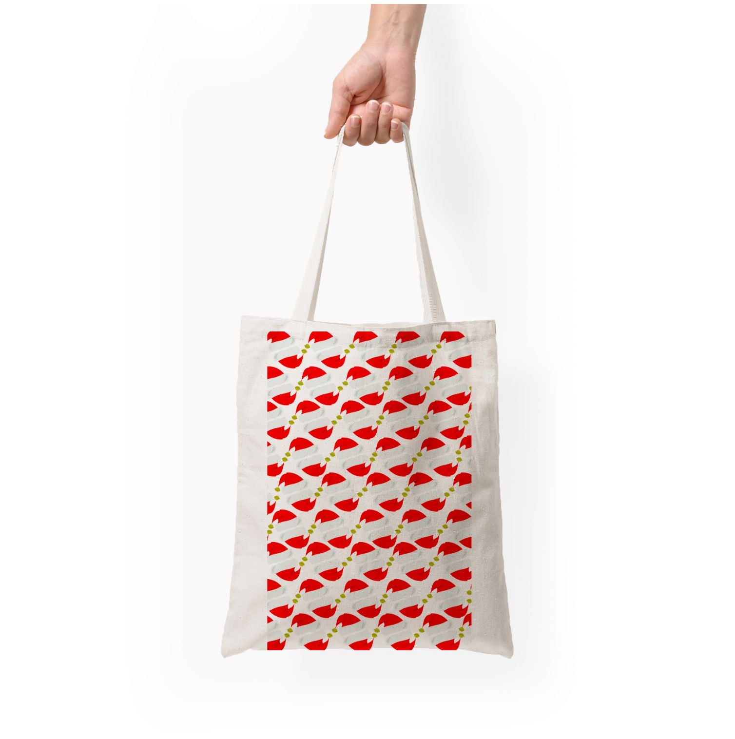 Santa Hat Pattern - Christmas Tote Bag