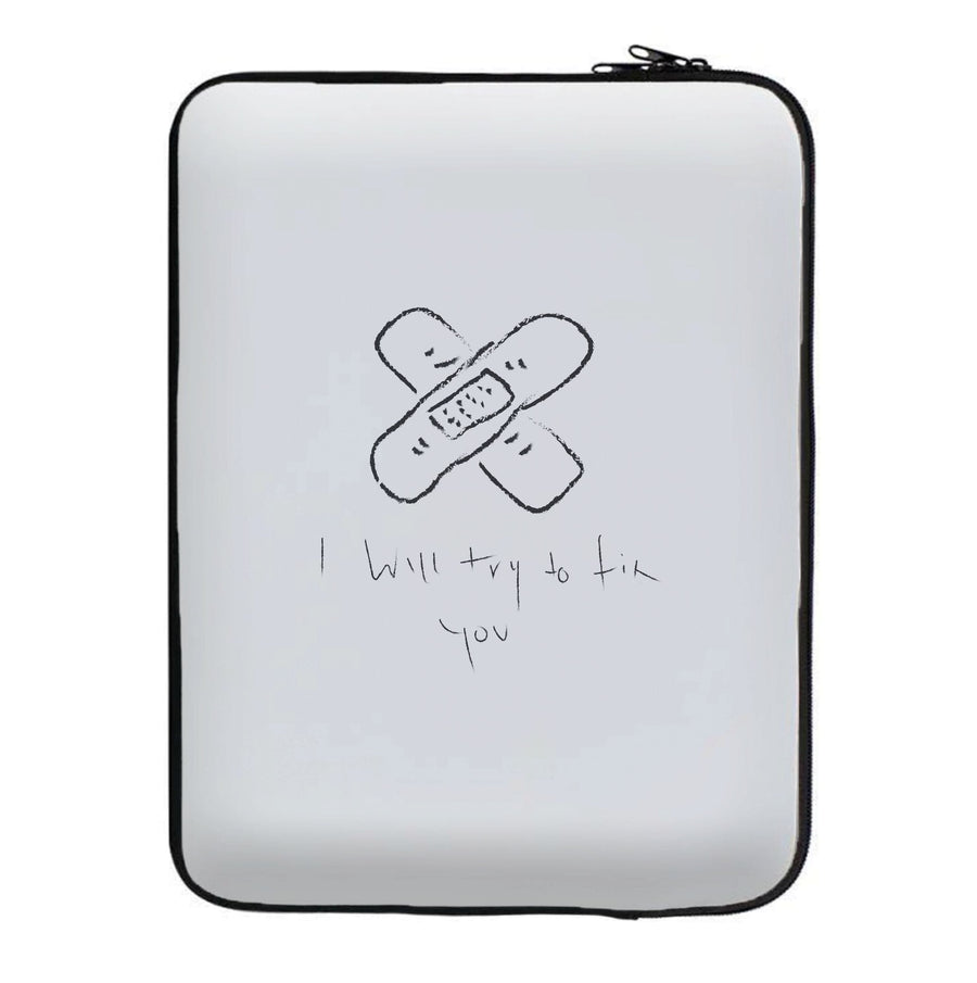 I Will Try To Fix You - White Coldplay Laptop Sleeve