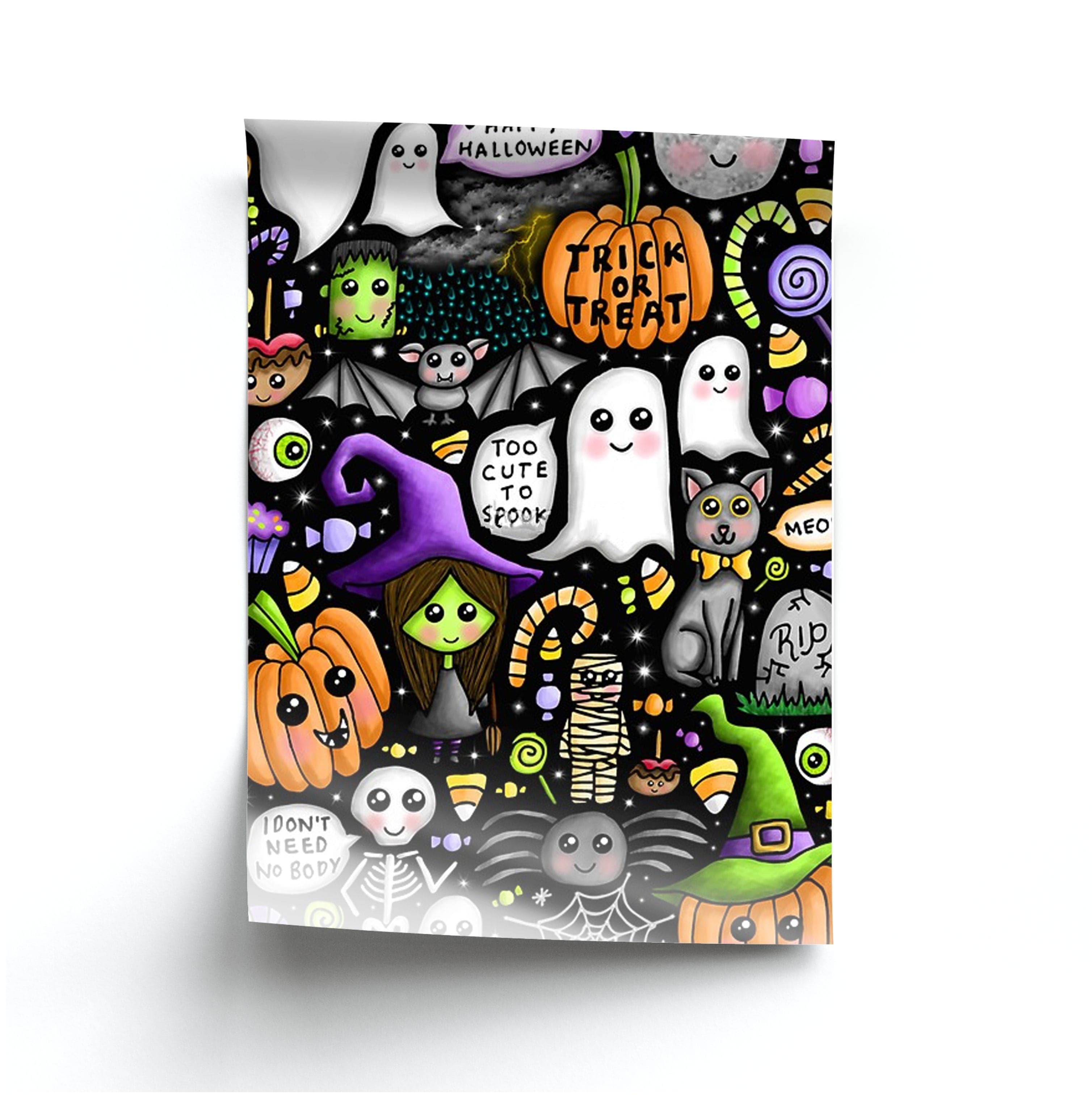 Colourful Halloween Pattern Poster