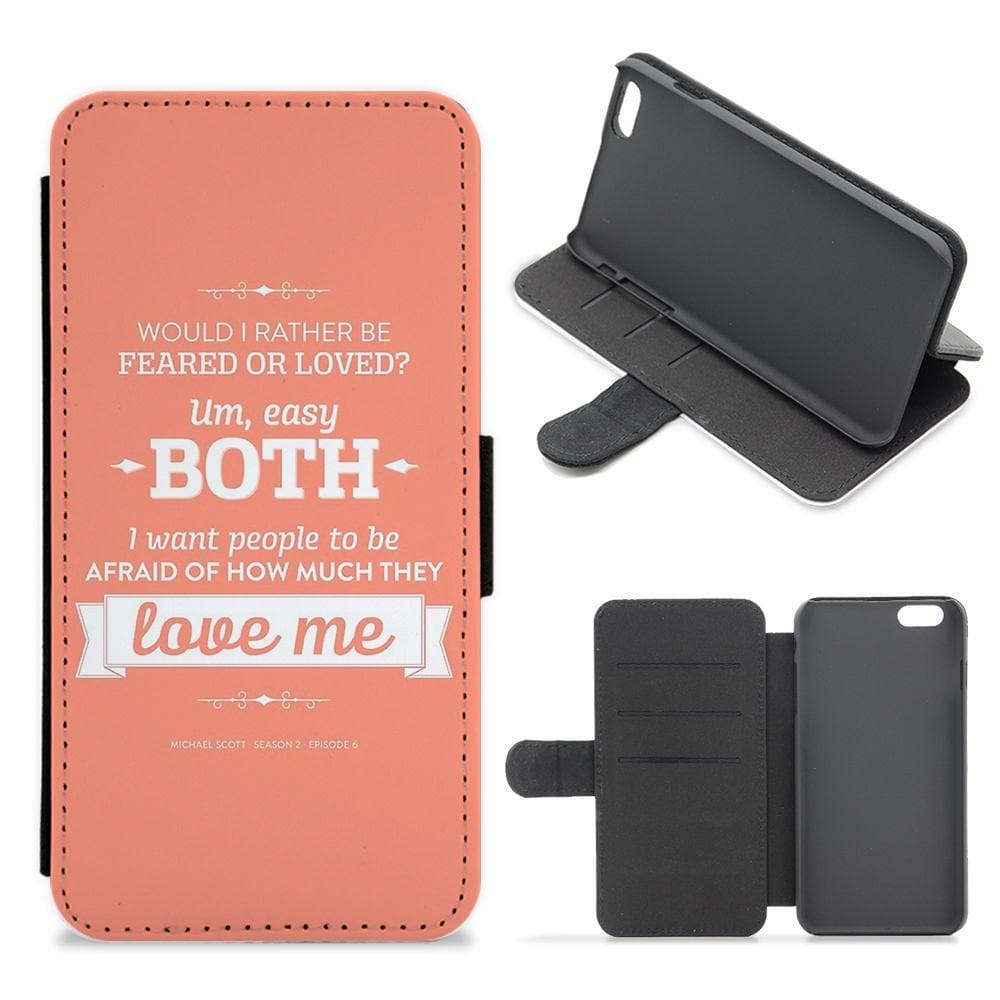 Dunder Mifflin The Office - Michael Scott Feared or Loved Flip Wallet Phone Case - Fun Cases