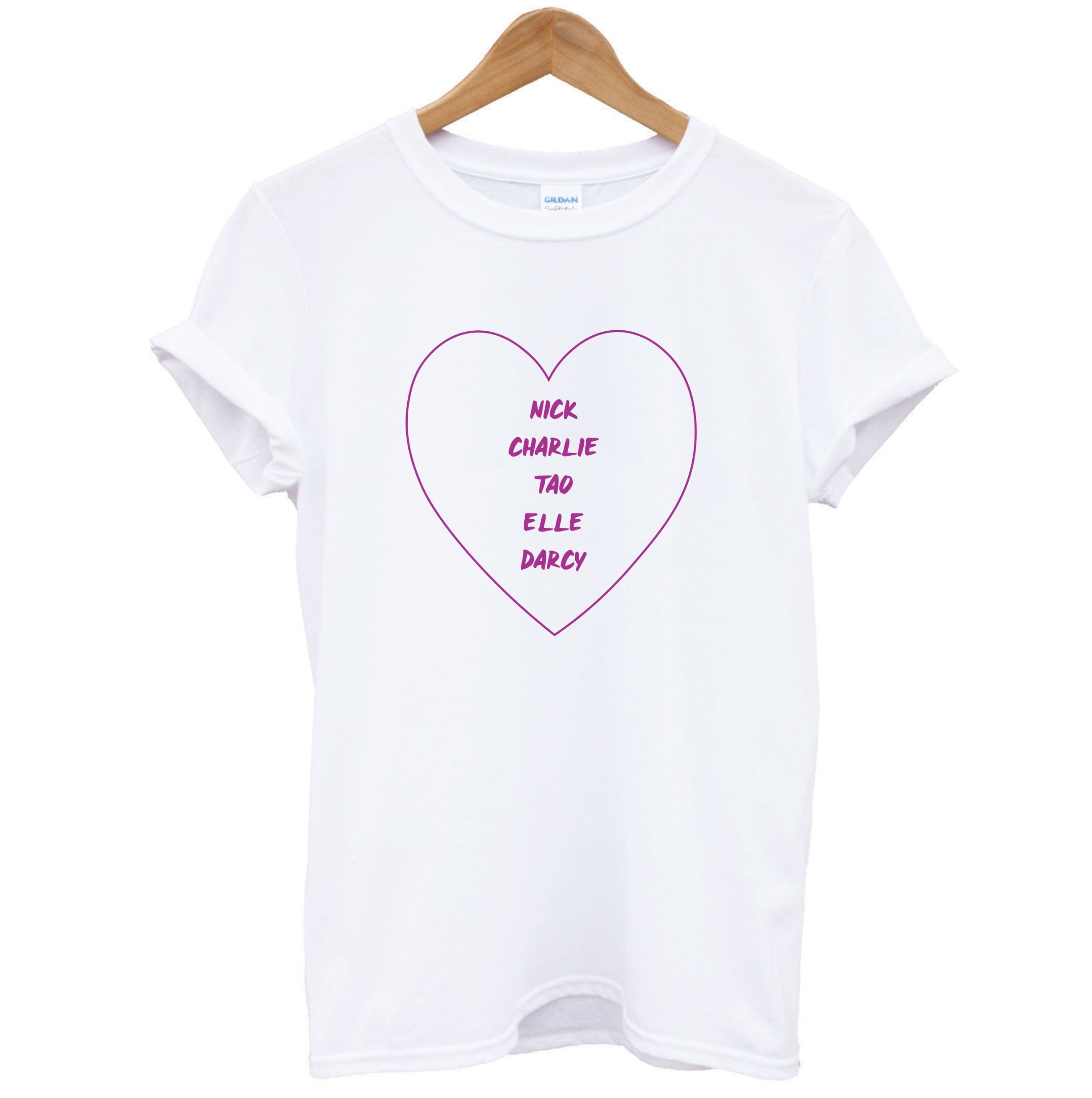 Nick , Charlie , Tao , Elle , Darcy - Heart TV T-Shirt