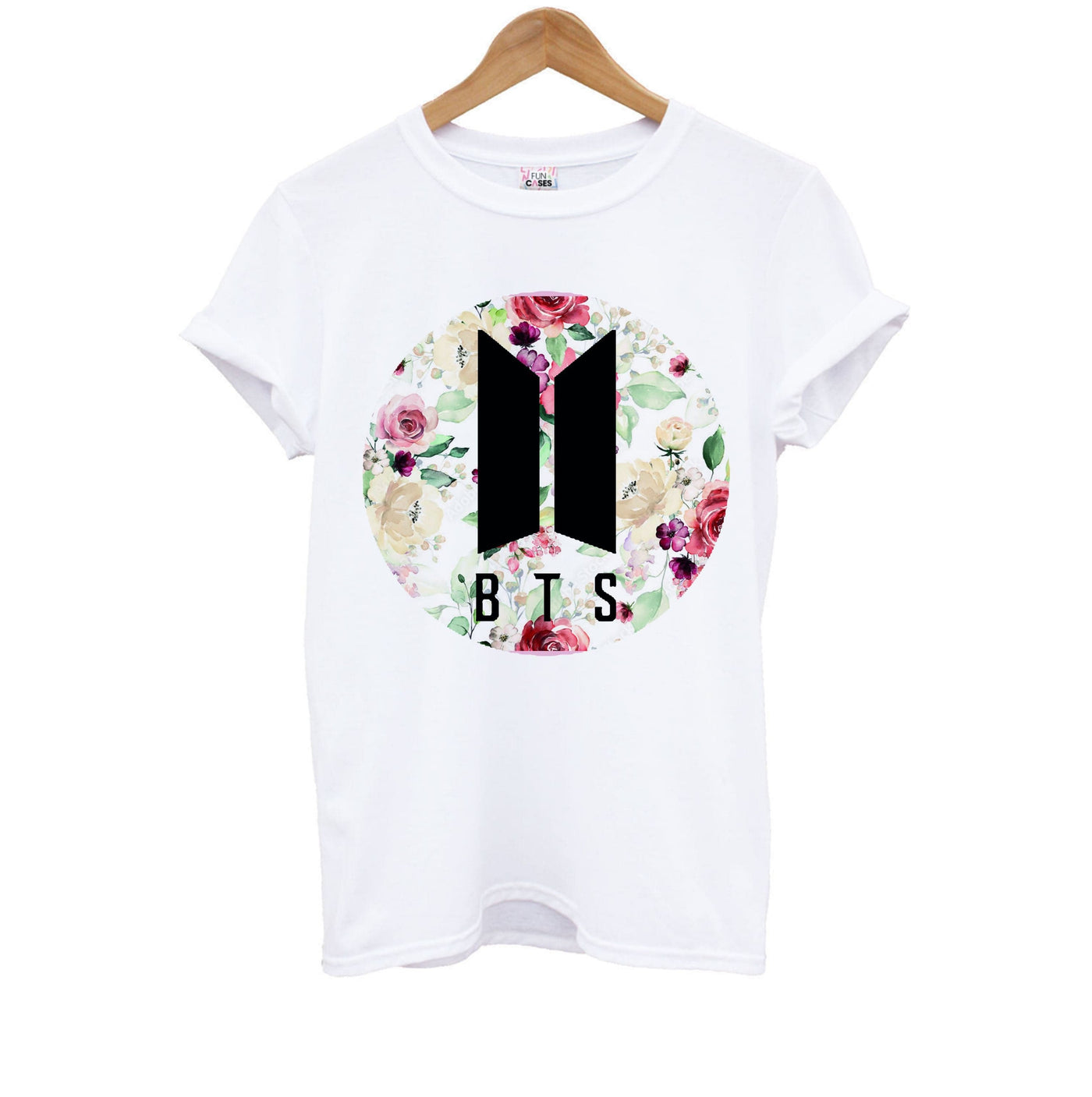 BTS Logo And Flowers - BTS Kids T-Shirt