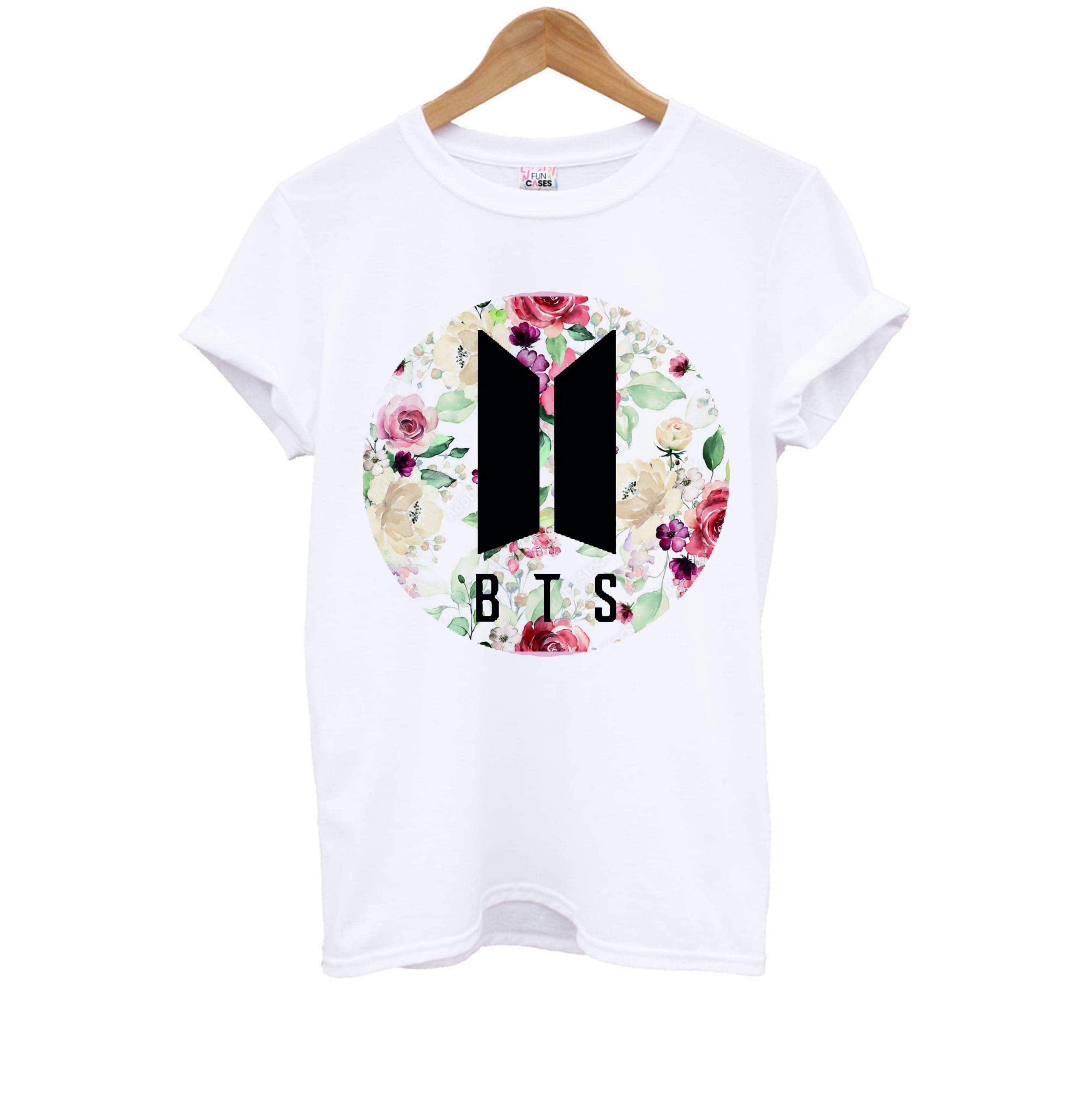 BTS Logo And Flowers - K Pop Kids T-Shirt