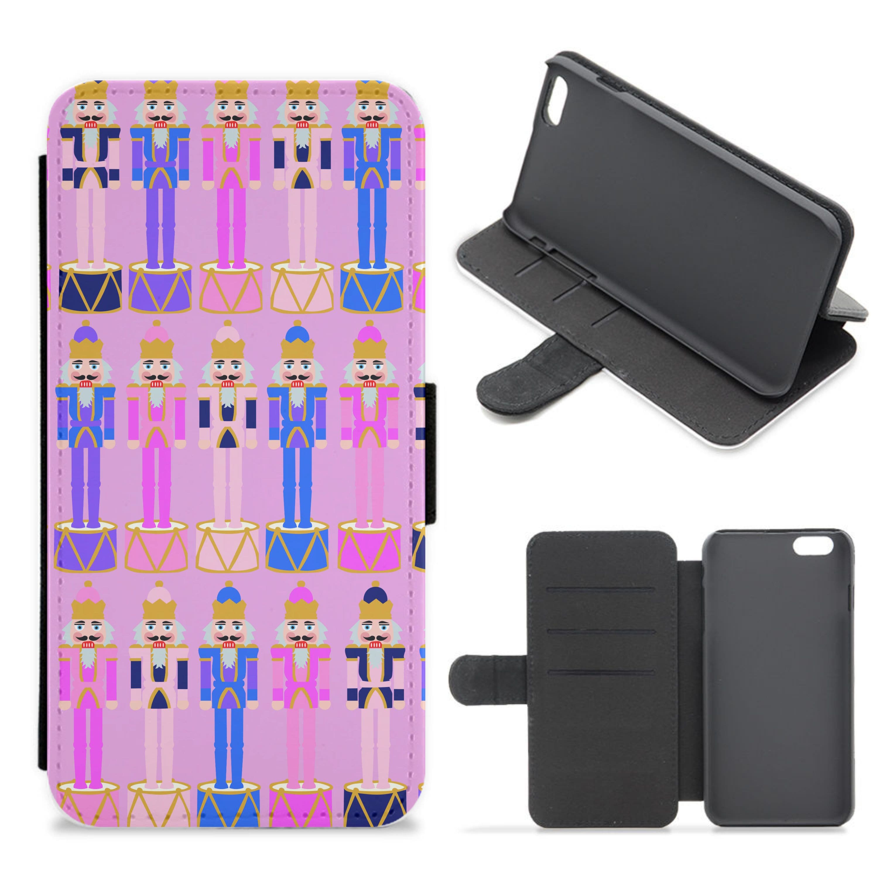 Pink Nutcracker - Christmas Patterns Flip / Wallet Phone Case