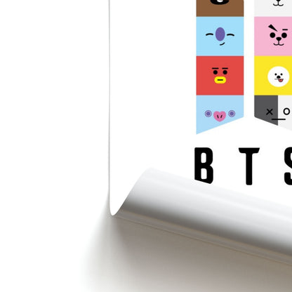 BT21 K-Pop Band Logo Poster