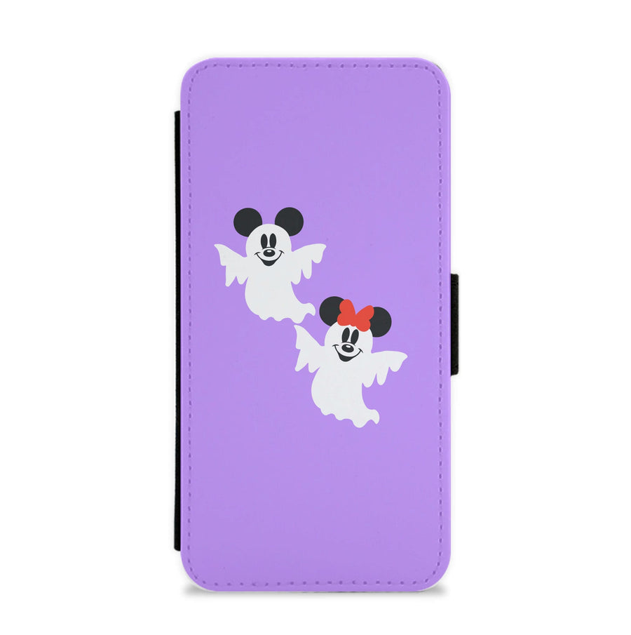 Mickey And Minnie Mouse Ghost - Disney Halloween Flip / Wallet Phone Case