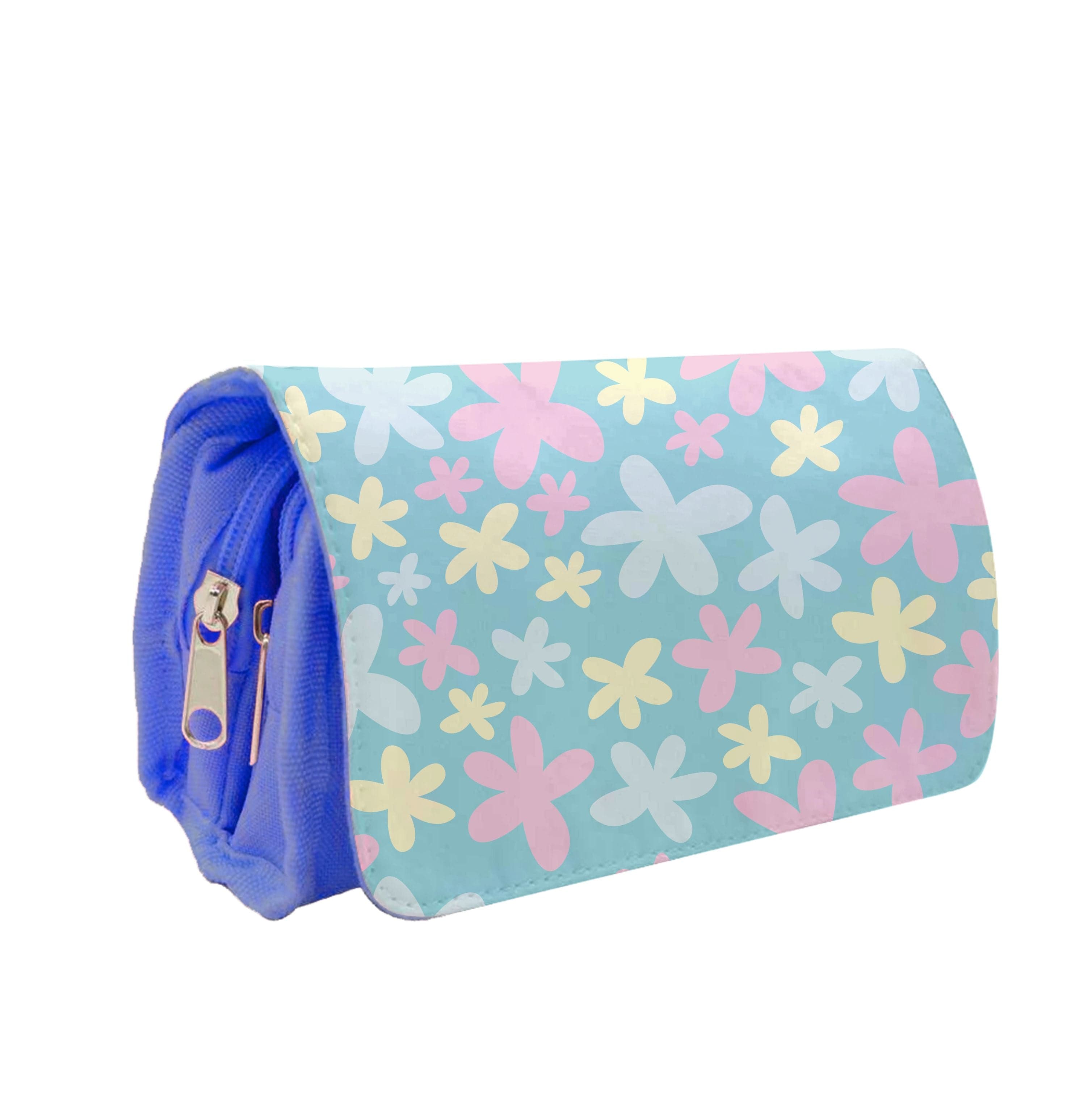 Blue, Pink And Yellow Flowers - Spring Patterns Pencil Case