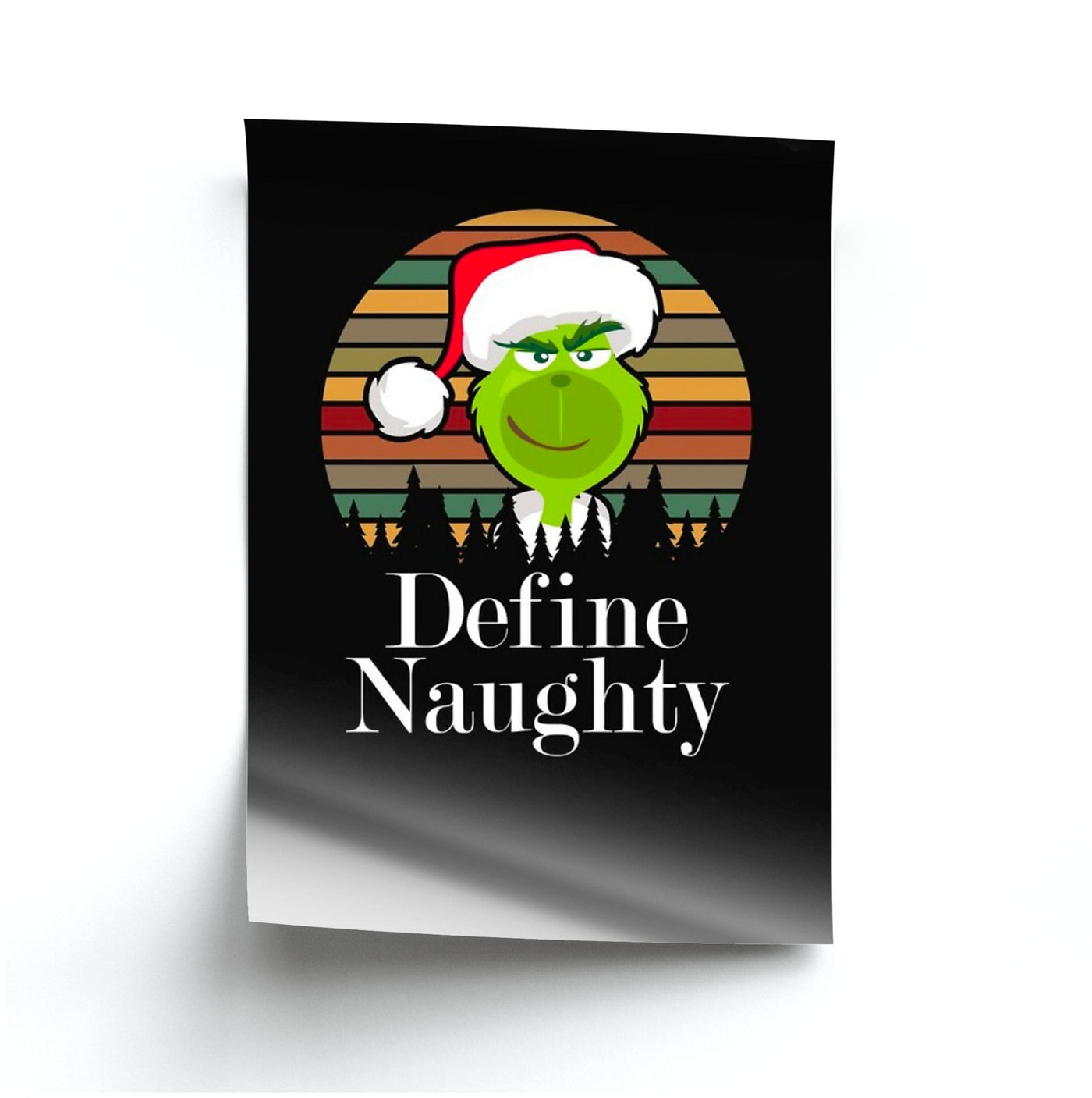Define Naughty - Christmas Grinch Poster