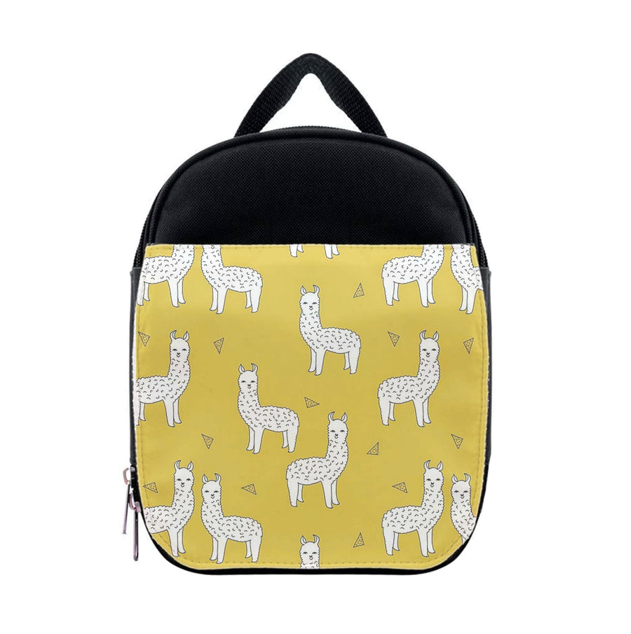 Mustard Alpaca Pattern Lunchbox