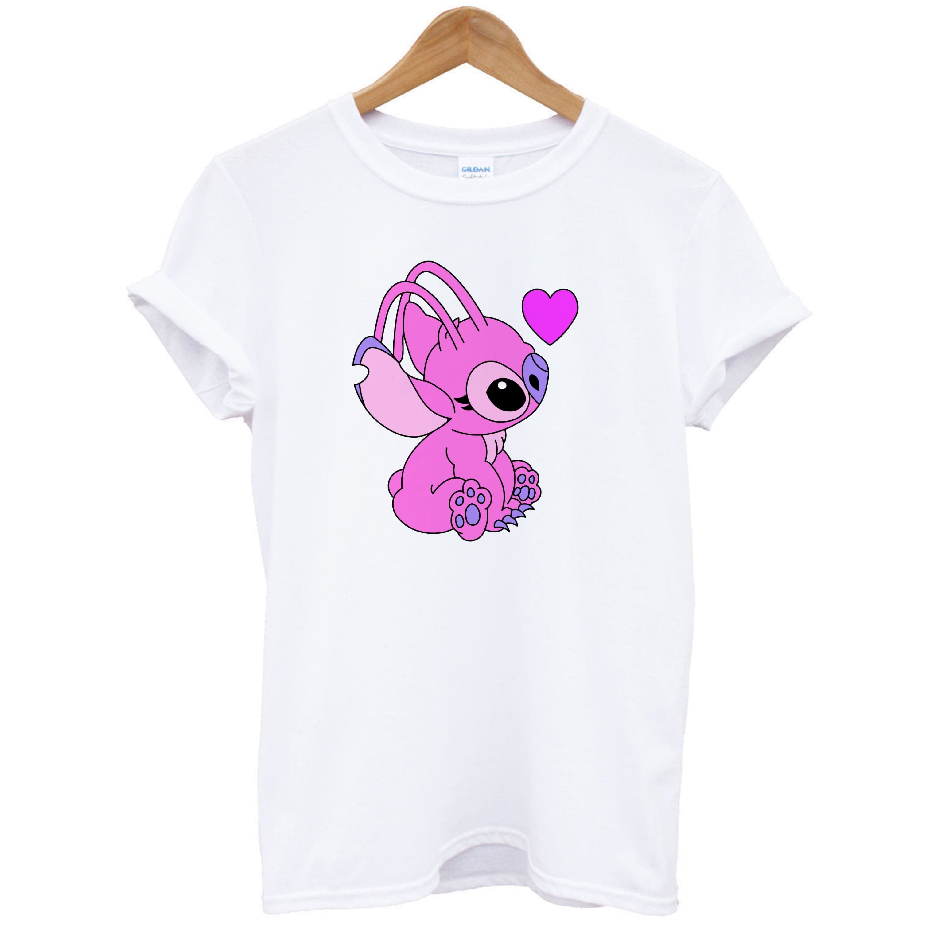 Love Heart Pattern - Pink Alien T-Shirt