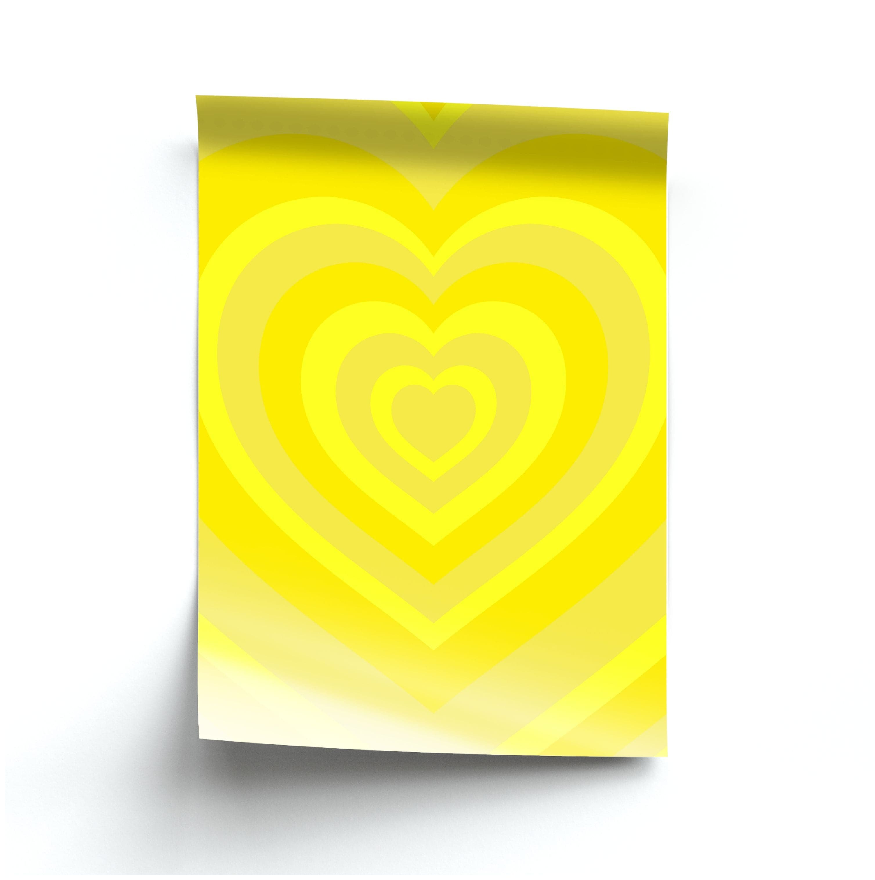 Yellow - Colourful Hearts Poster