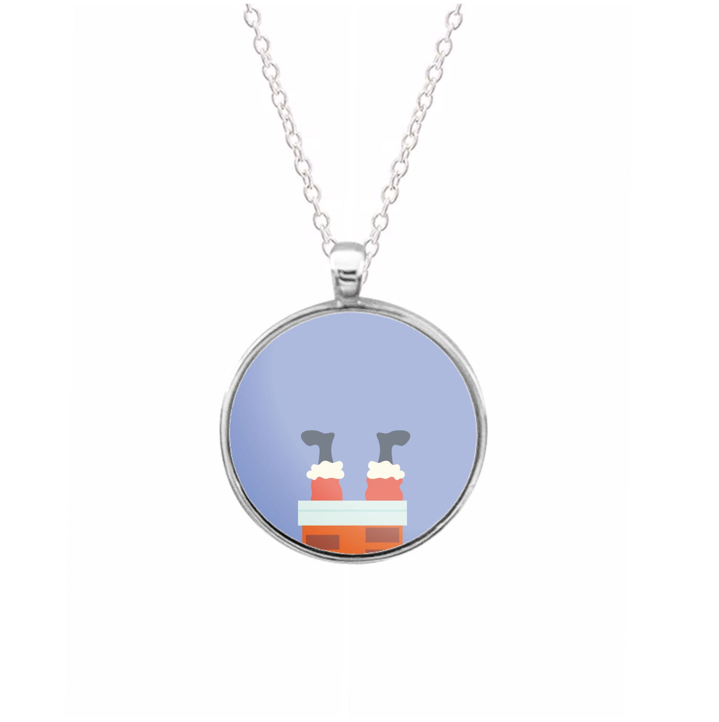 Santa Stuck In A Chimney - Christmas Necklace